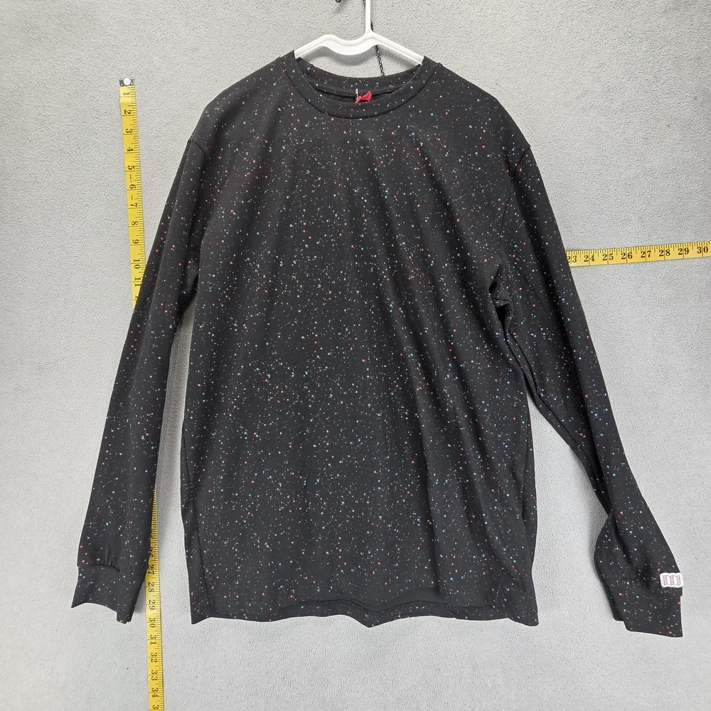 NWT Topo Designs Shirt Mens Large Black Cosmos Long Sleeve Graphic Tee Tagless